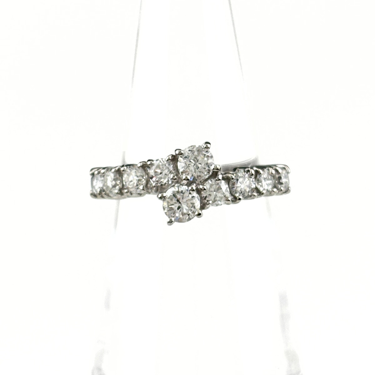 メレダイヤ デザインリング プラチナ 指輪 リング 10.5号 Pt850 ダイヤモンド レディース 【中古】