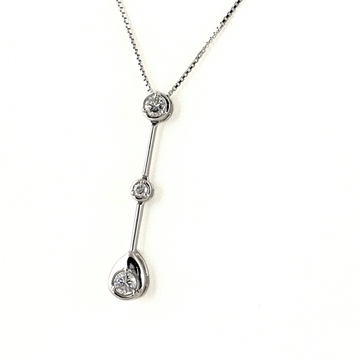 メレダイヤ デザインネックレス プラチナ ペンダント ネックレス Pt900 Pt850 ダイヤモンド レディース 【中古】