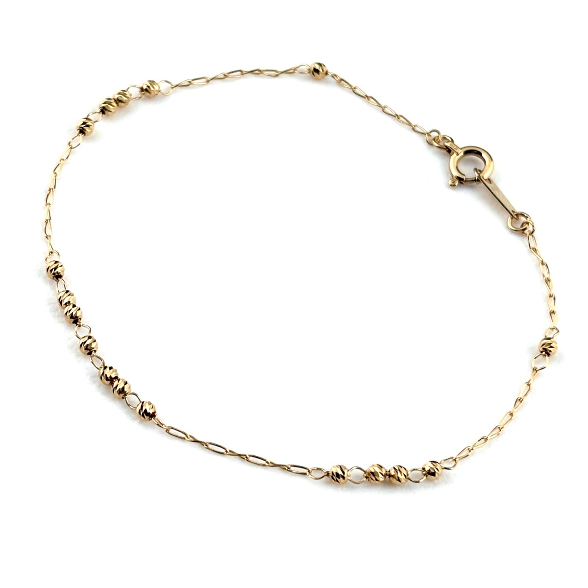 アガット agete デザインブレスレット YG イエローゴールド 腕輪 ブレスレット K18 レディース 【中古】