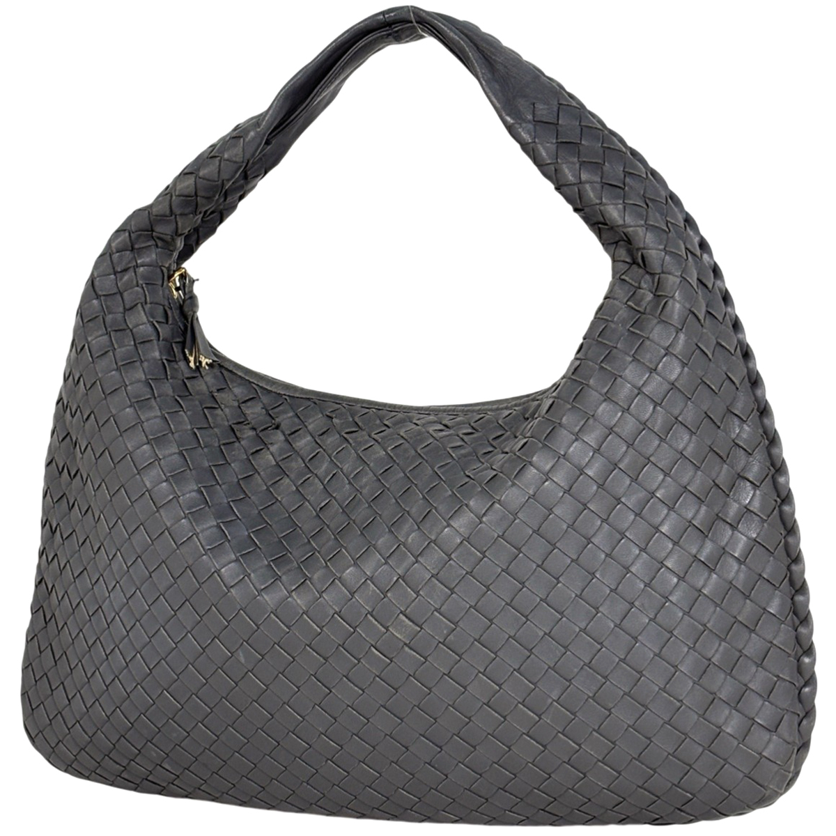 ボッテガヴェネタ BOTTEGAVENETA イントレチャート ショルダーバッグ ホーボー ハンドバッグ レザー グレー 115653 レディース 【中古】