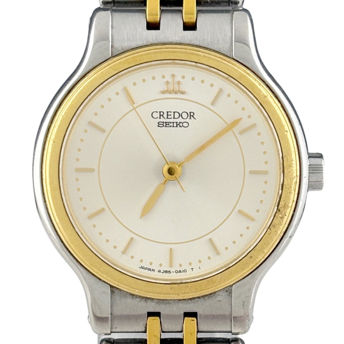 【ジャンク品】セイコー SEIKO クレドール SS×18KTベゼル 4J85-0A10 腕時計 クォーツ 【中古】