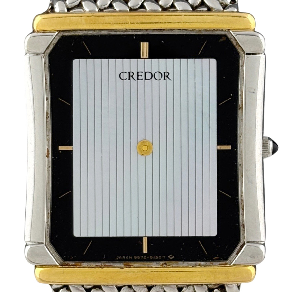 【ジャンク品】セイコー SEIKO クレドール SS/18KT 9570-5150 破損品 風防 針 なし 腕時計 クォーツ 【中古】