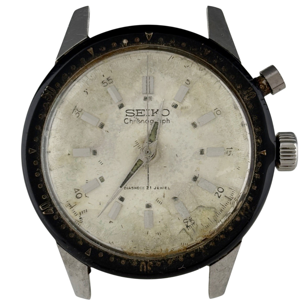 【ジャンク品】 セイコー SEIKO ワンプッシュ クロノグラフ 聖火 45899 腕時計 手巻き 【中古】