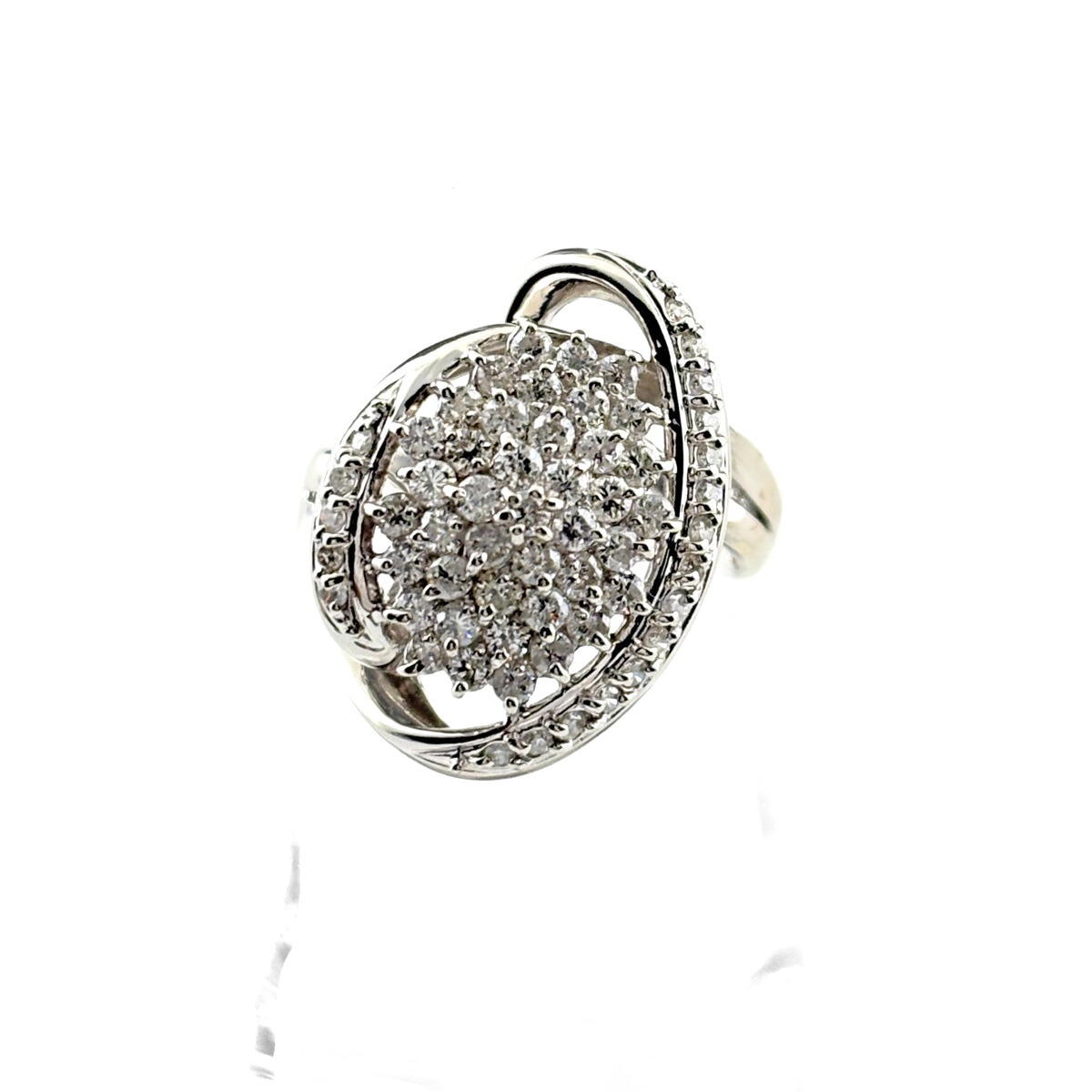 メレダイヤ デザインリング プラチナ 指輪 リング 13号 Pt900 ダイヤモンド レディース 【中古】