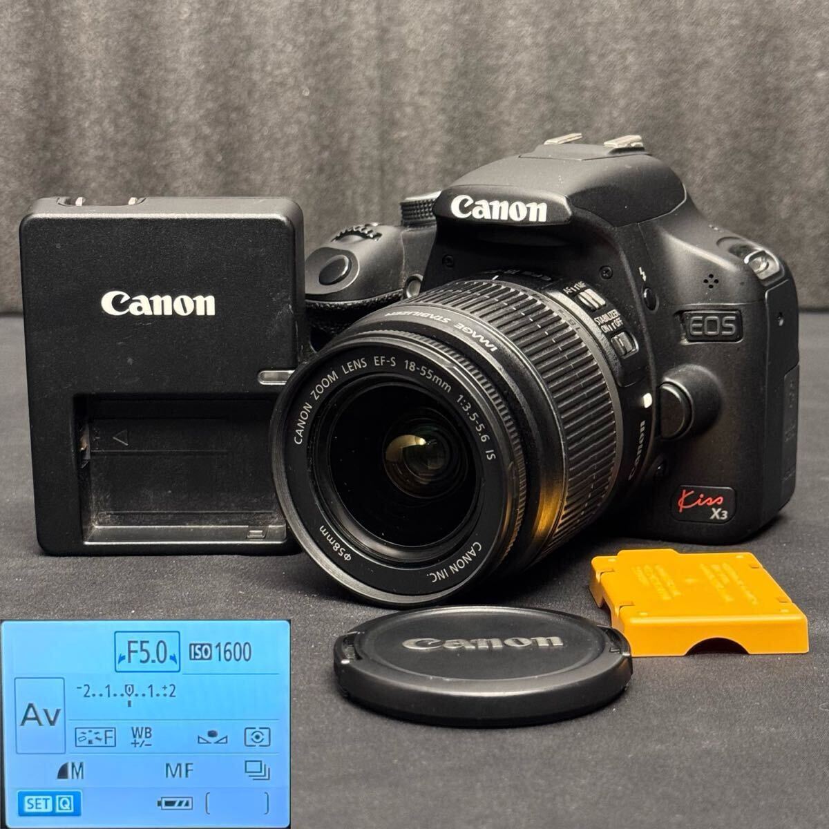 Canon キヤノン EOS Kiss X3 ボディ ZOOM LENS EF-S 18-55mm 1:3.5-5.6 IS レンズ デジタル 一眼レフ カメラ 本体 DS126231 キャノン 167