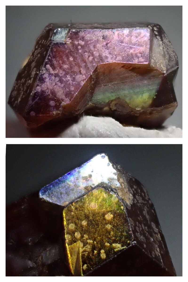 国産鉱物 レインボーガーネット 鉱物標本 奈良県産 原石 鉱物 標本