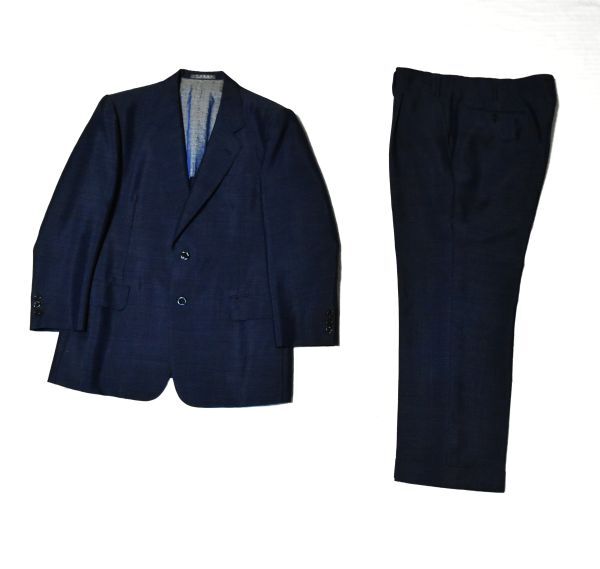 311★DORMEUIL★英国ドーメル16万オーダーメイド★人気定番ネイビー ★質良く仕立ても丁寧 着心地の良く高級感ある2釦スーツW93M/BB4BB5