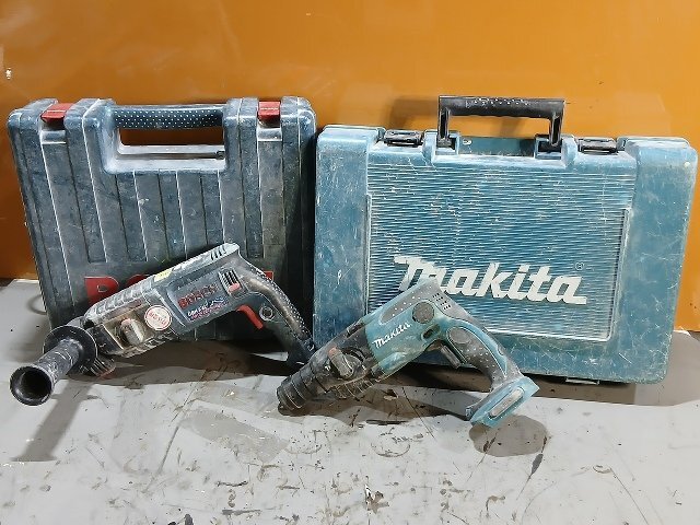 BOSCH ボッシュ ハンマードリル / makita 充電式ハンマドリル HR162D(バッテリー欠品) まとめて 電動工具 動作良好