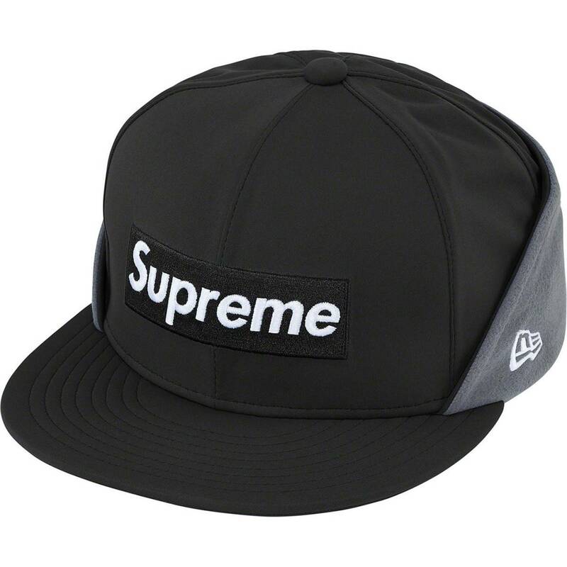 【国内新品7 1/2】Supreme WINDSTOPPER Earflap / Box Logo New Era BLACK キャップ