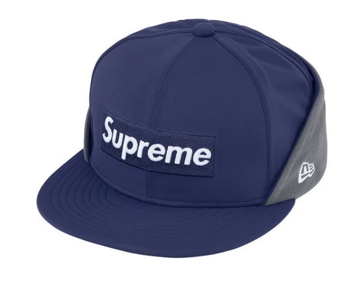 【国内新品7 1/2】Supreme WINDSTOPPER Earflap / Box Logo New Era ネイビー キャップ