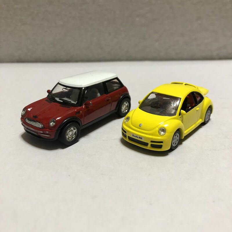 レア絶版・廃版希少！☆KINSMART☆MINI COOPER！☆EPOCH☆VW NEW BEETLE RSI！！ダイキャストミニカー！２台セット！