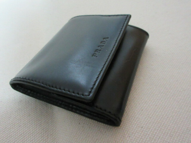 プラダ PRADA 本革 コインケース S ブラック 財布（中古）