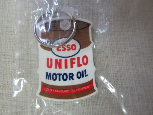 【ESSO】 ESSO MOTOR OIL ラバーキーホルダー（新品）