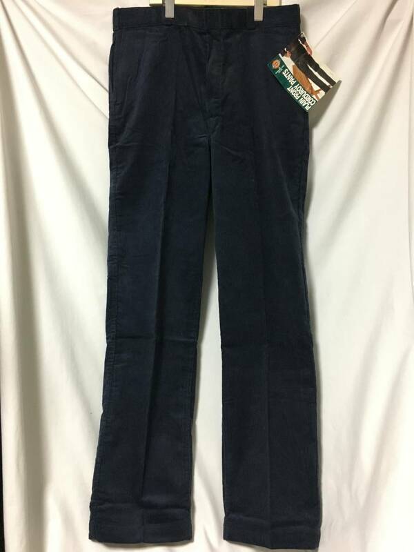 新品 DS 80s USA製 DICKIES ディッキーズ 819N コーデュロイ パンツ 紺 ネイビー W34 L34 (L-4-17)