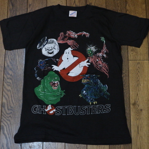 Dead Stock 80s GHOSTBUSTERS パキ綿 Tシャツ S ブラック ゴーストバスターズ キャラクター 映画 ムービー ヴィンテージ