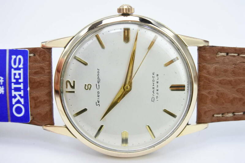 ☆１９５０年代　SEIKO CRONOS　 Sマーク14053 17石　手巻き紳士腕時計　純正SEIKOベルト　極稀少モデル