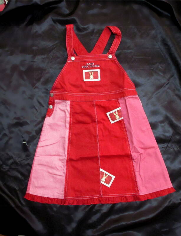 ◆baby pink house ベビー ピンクハウス ジャンパースカート ワンピース ドレス サイズ 身長125㎝～130㎝ 赤＆ピンク 女の子用 可愛い