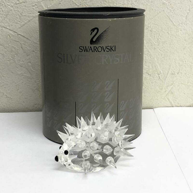 スワロフスキー クリスタル 「ハリネズミ Art.7630 NR 045」 高さ：約3.8cm 箱あり SWAROVSKI Silver Crystal インテリア 小物 置物