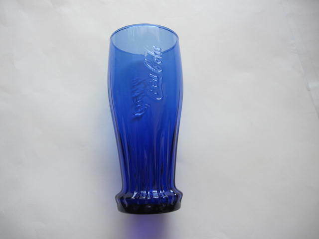 新品　限定商品　コカコーラ　マクドナルド 　40周年記念 　クラウン　グラス　2013年 　ブルー系　青系　ノベルティ　グラス　