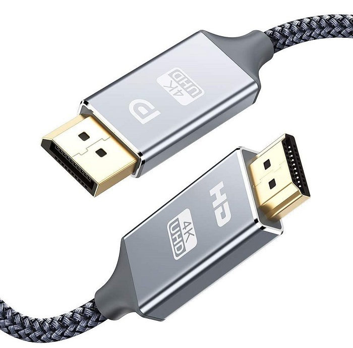 【E0063】DisplayPort to HDMI メッシュケーブル 2K/4K対応 UHD対応 ラッチなし