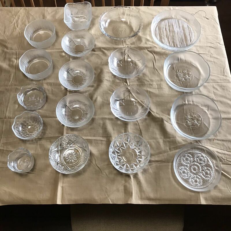ガラス皿　透明皿　プレート 小鉢　中古品　18点