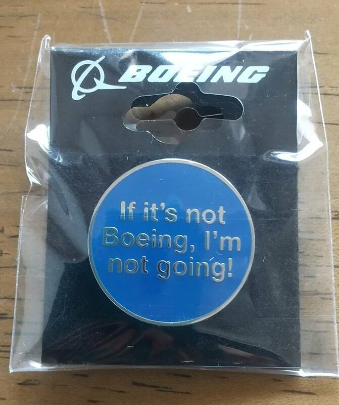 ★新品★ ボーイング サークル ピンバッジ　if it's not boeing,i'm not going!