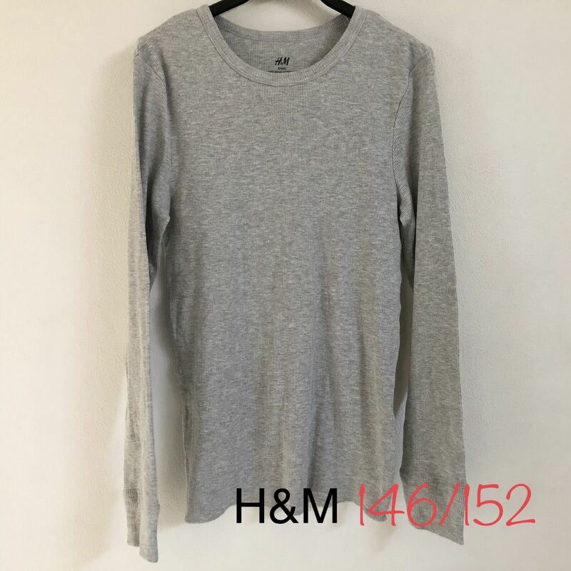 H&M グレー 長袖 カットソー　ロングTシャツ　146/152 150 長袖Tシャツ ロンT