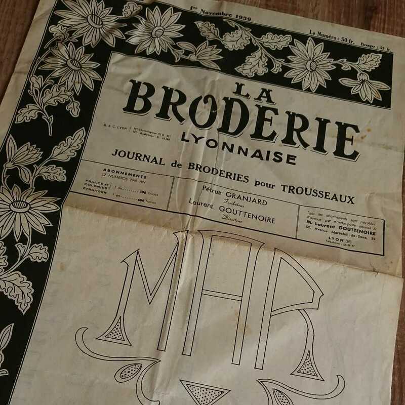 フランス ヴィンテージ 刺繍新聞 1959年 La Broderie 刺繍