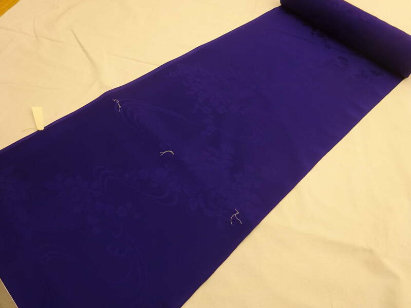 新品・正絹・反物★幅広３９㎝・振袖用長襦袢★紺紫色地です