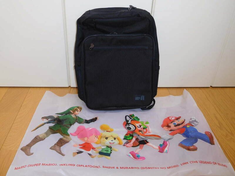 Nintendo TOKYO★スーパーマリオのバックパック（ビジネスバッグ・リュック）A4サイズ対応、ノートＰＣ収納可　ブラック