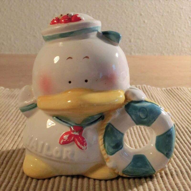 アヒル SAILOR 貯金箱 陶器 置物 TOKAI セーラー ファンシー レトロ おもちゃ 玩具 インテリア 船員 水兵 duck 可愛い 動物 水鳥