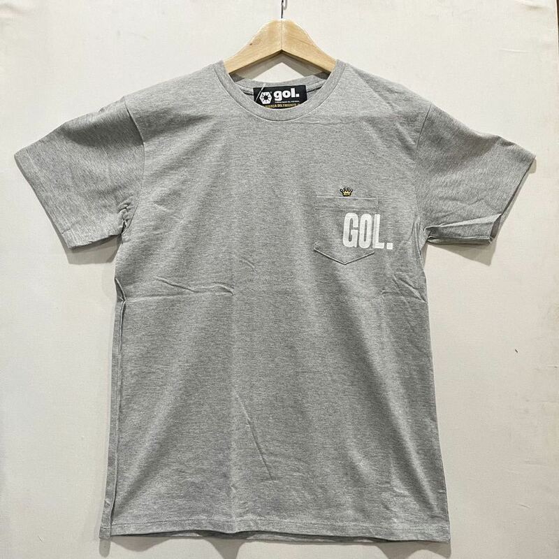 SALE! メール便可! gol (ゴル) コロナ ポケット Tシャツ (M) GRY G892-675 | futsal soccer フットサル サッカー グレー セール