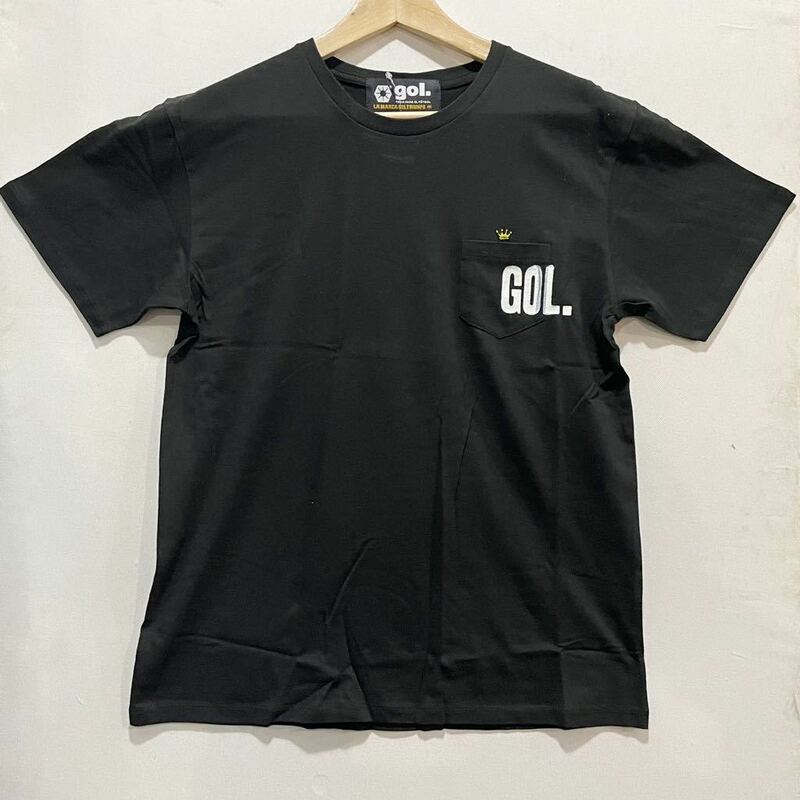 SALE! gol (ゴル) コロナ ポケット Tシャツ (XL) BLACK G892-675 | futsal soccer フットサル サッカー ブラック セール