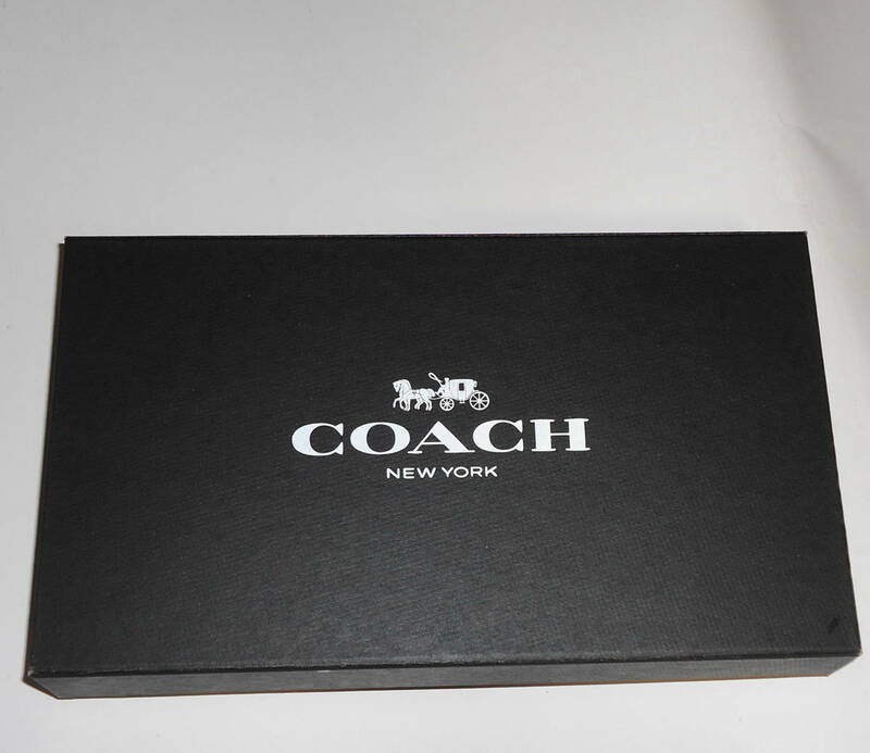 送0 【 COACH マグネット開閉式　箱 黒 】コーチ 厚手 紙製 使用時間短いです　ロゴ入りカード付