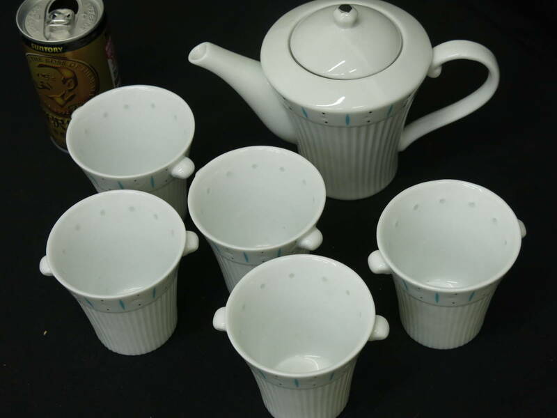 白磁　湯のみ 急須　5客 セット 茶器 和食器