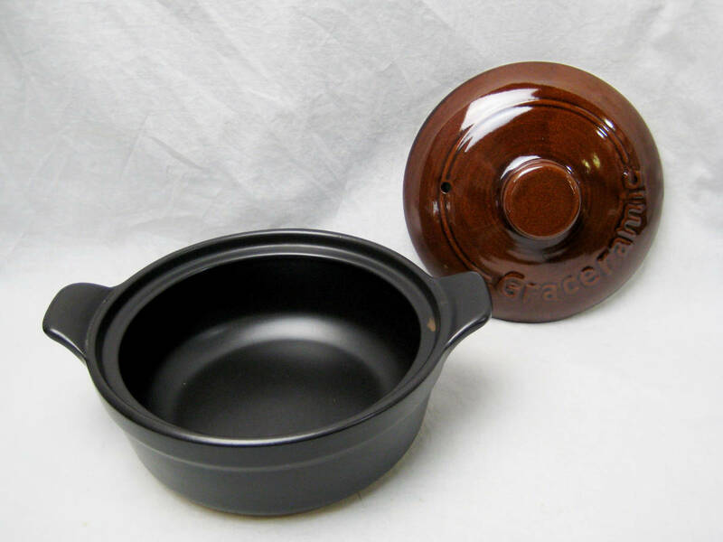 Graceramic 陶製 調理器 耐熱 取手付 蓋付 洋風 土鍋 17cm 耐熱皿 オーブンウェア 日本製 調理器具
