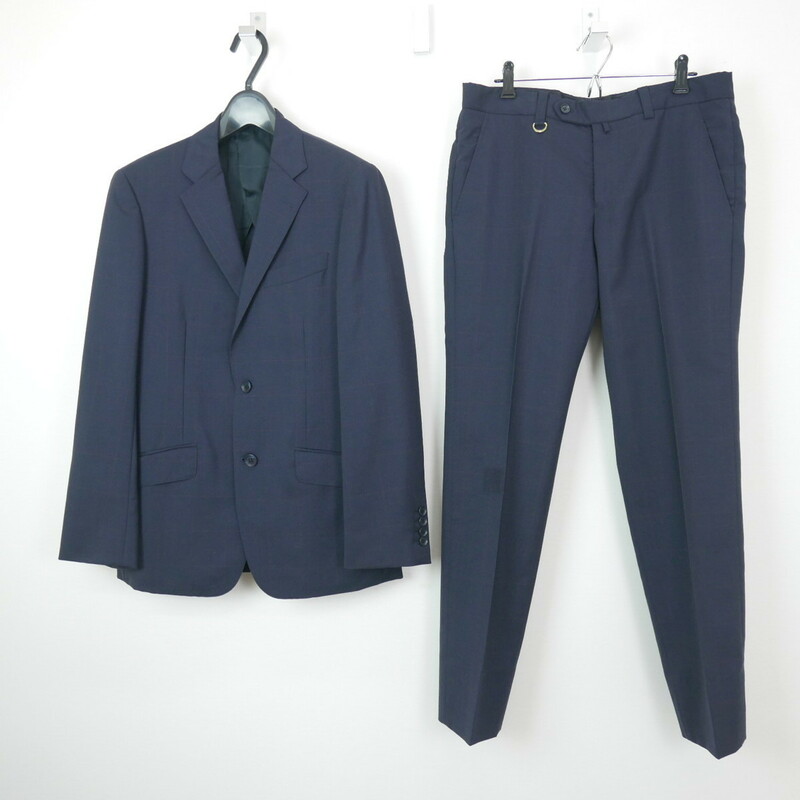 uniform experiment モヘヤ混 ウール ウインドウペン 2B テーラードジャケット パンツ スーツ セットアップ NAVY 2