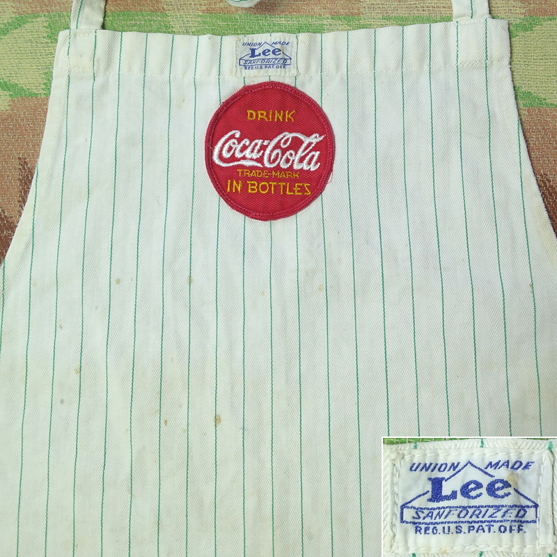 ハウスマークタグ【Lee Coca-Cola】 40s HBT Work Apron★40年代 コカコーラ ワーク エプロン ヘリンボーン ロングL ヴィンテージ 30s50s