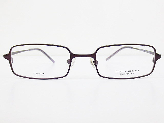 ∞【デッドストック】GOTTI+NIEDERER ゲッティ 眼鏡 メガネフレーム Fred 49[]19 メタル チタン フルリム ワインレッド 日本製 □H8