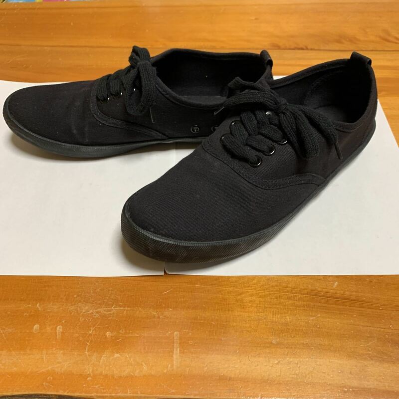 レディース シューズ 靴 パンプス FREUDE ブラック 布製 ウェッジソール サイズ 24cm 中古 2.3回使用 送料無料