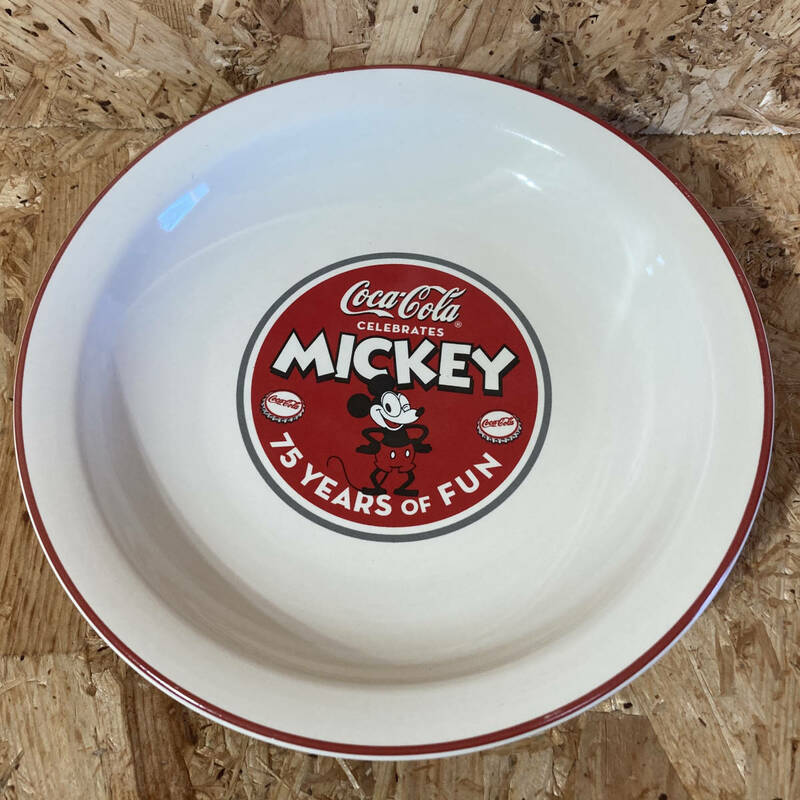 Coca-Cola MICKEY 75 YEARS 皿 コラボ 別注 限定 コカ コーラ ミッキー Disney Sango Japan 三郷陶器 75周年