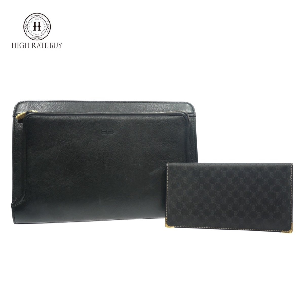 1円スタート バッグ 財布 2点セット BALENCIAGA バレンシアガ GUCCI グッチ セカンドバッグ クラッチバッグ GG柄 二つ折り長財布 札入れ