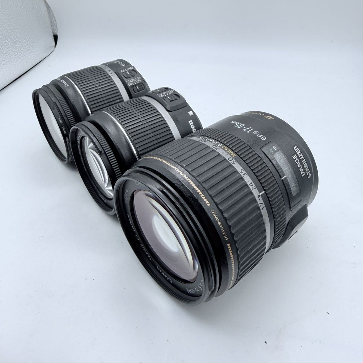 現状品 Canon ZOOM LENS EF-S 17-85mm 1:4-5.6 IS USM EF-S 18-55mm 1:3.5-5.6 IS EF-S 18-55mm 1:3.5-5.6 IS カメラレンズ キャノン