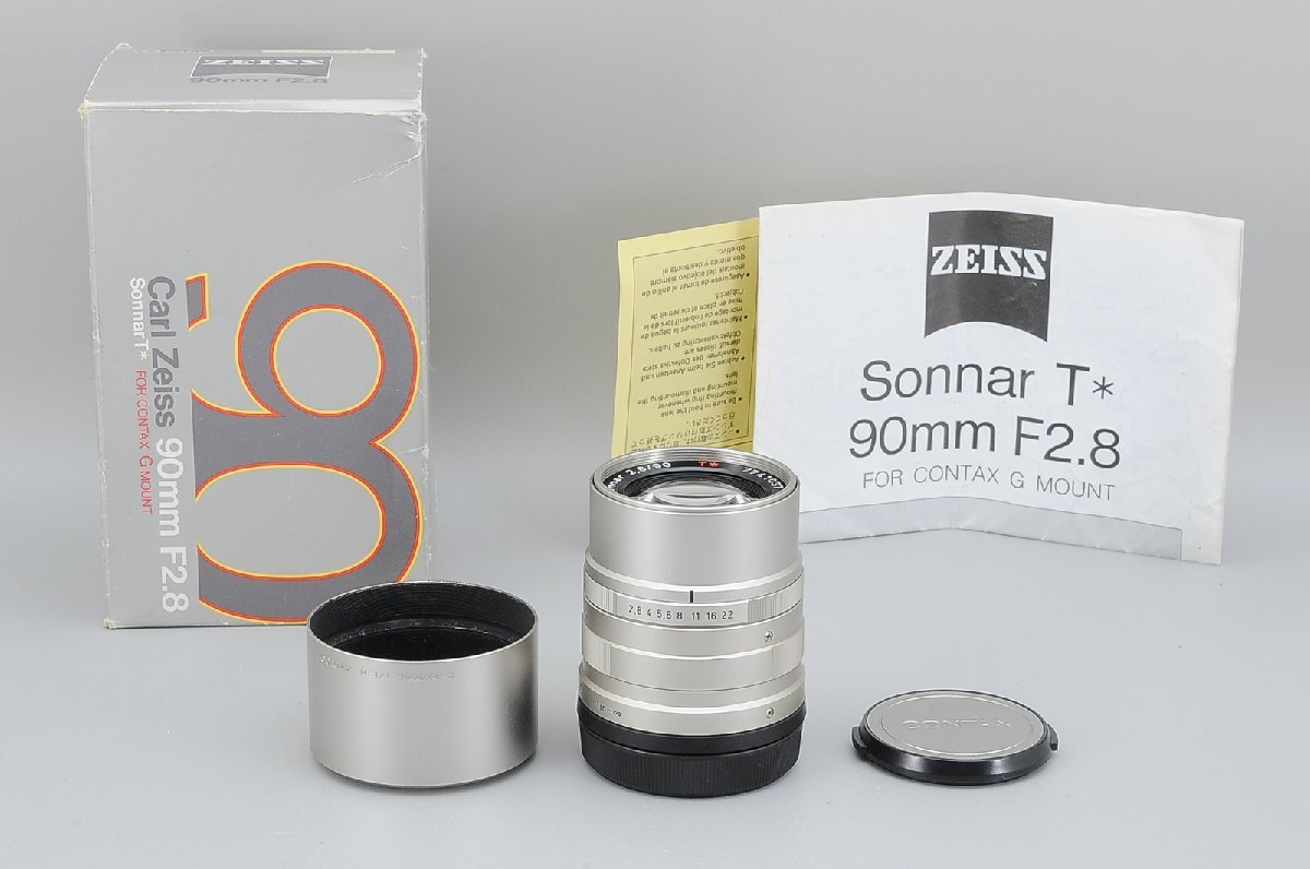◆元箱付き◆コンタックス CONTAX Carl Zeiss G Sonnar 90mm F2.8 メタルフード付属 #12777