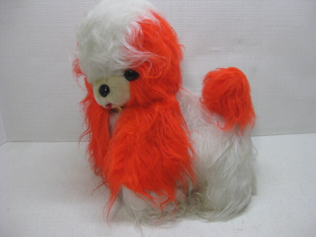 お手入れワンちゃん 白 赤 色 犬 ぬいぐるみ 昭和レトロ