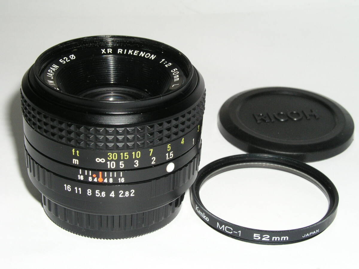 9098★★ RICOH XR RIKENON 50mm/2 L（和製ズミクロンと呼ばれる富岡製の銘玉 第二世代）1980年発売 良品 ★99