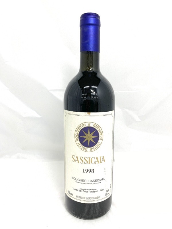 1000円スタート 果実酒 ワイン Tenuta San Guido SASSICAIA 1998 テヌータ サン グイド サッシカイア 750ml 13% 未開栓 イタリア 4E26