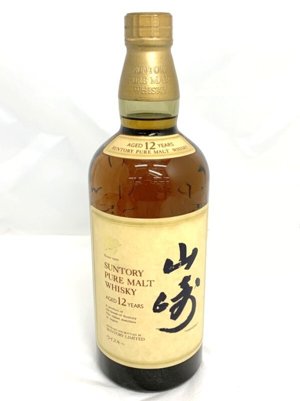 【東京都限定発送】1000円スタート サントリー ウイスキーSUNTORY YAMAZAKI PURE MALT 山崎 ピュアモルト 12年 750ml 43% 未開栓 4E23