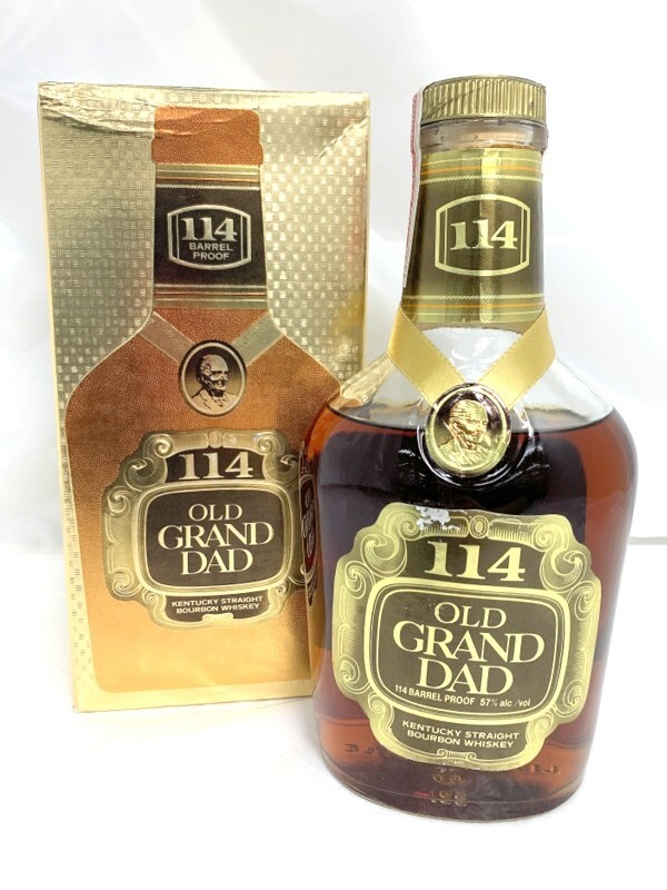 1000円スタート ウイスキー バーボン OLD GRAND DAD 114 BARREL オールド グラン ダッド 114 750ml 57% 未開栓 箱付 ケンタッキー 4E21