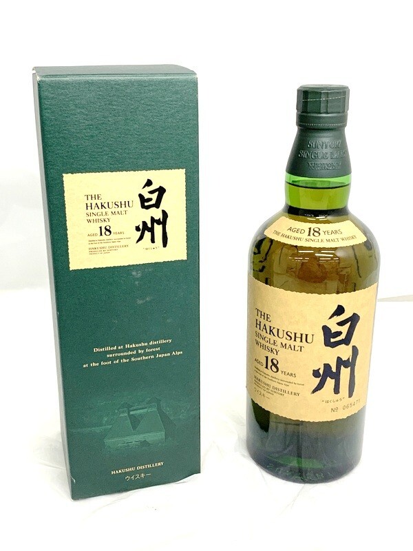 【東京都内限定発送】1000円スタート サントリーウイスキー 白州18年 HAKUSHU AGED 18 YEARS シングルモルト 700ml 43% 未開栓 箱付 4E11